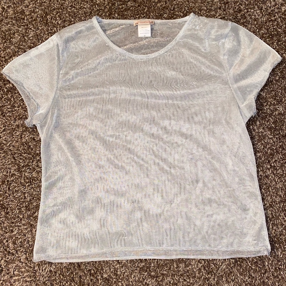 Lunachix Silver Mesh Top